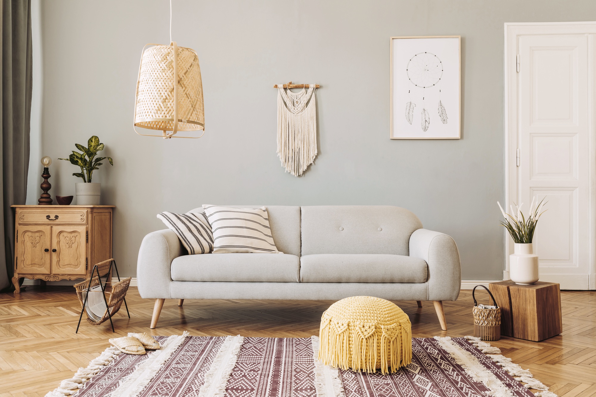 Stylish and design home interior of living room